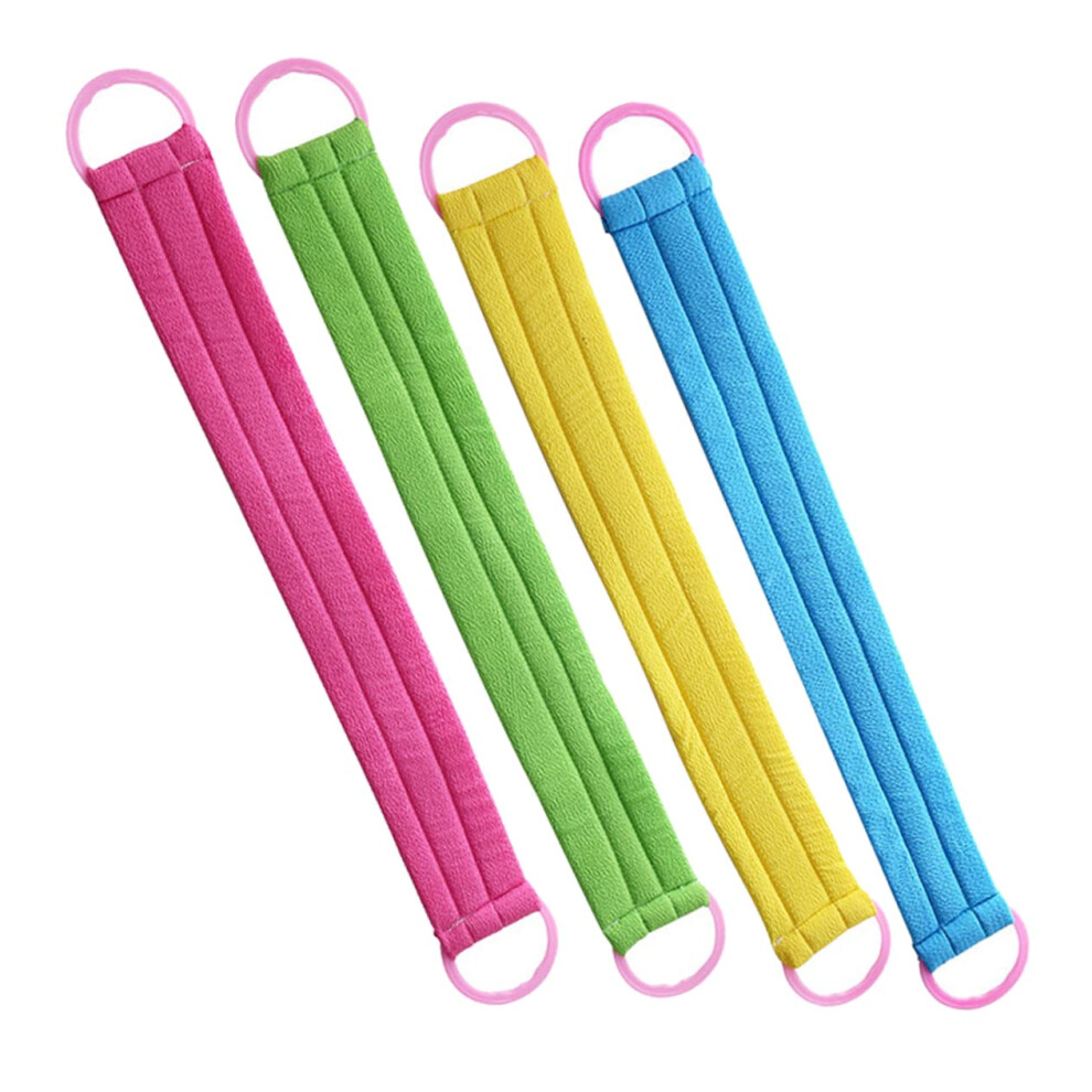 Loofah Back Scrubber with Long Handle for Deep Exfoliation and Gentle Massage, 4PCS Bath Towel
