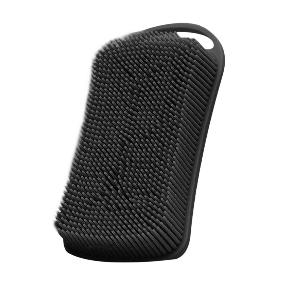 Black Silicone Body Scrubber With Dualsided Design For Gentle Skin Exfoliation And Relaxing Scalp Massage