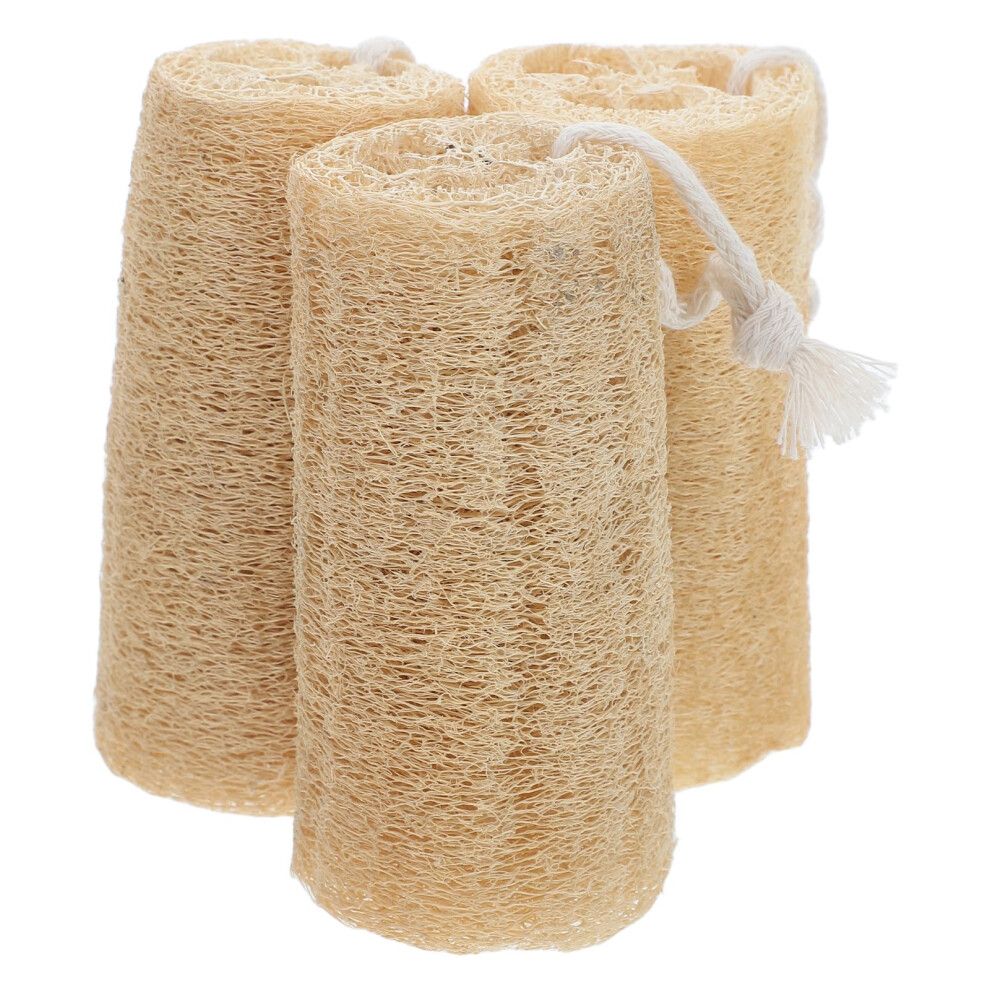 3PCS Natural Loofah Sponge Set for Gentle Skin Exfoliation and Multipurpose Body and Kitchen Scrubbing