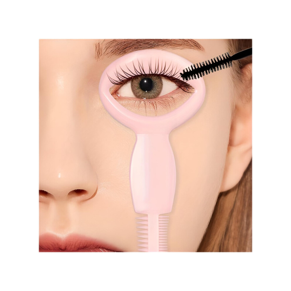 Pink Mascara Shield 3 In 1 Lash Tool With Eyelash Comb For Smudge Application, Reusable