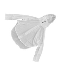 Kids UV Sun Hoodie, Ice Silk, Long Sleeve, White
