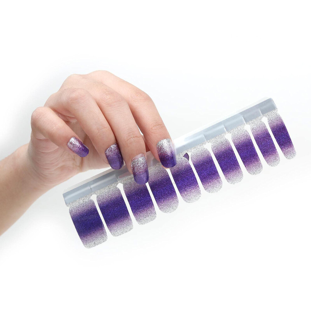 Purple Rain Nail Wraps Full Polish Strips For Wedding Party, Longlasting Salonstyle, 20Pcs