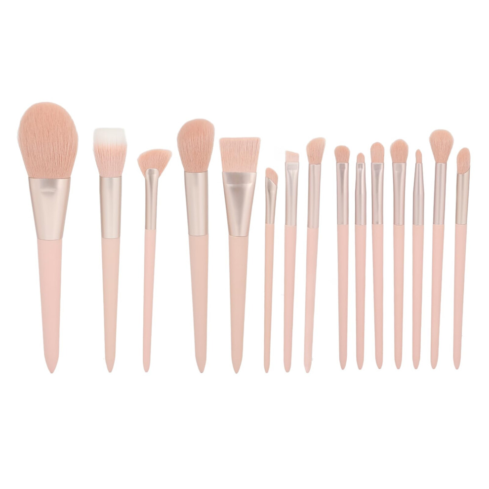 Pink Makeup Brush Set 15Pcs Ultra Soft Synthetic Bristles For Flawless Full Face Application