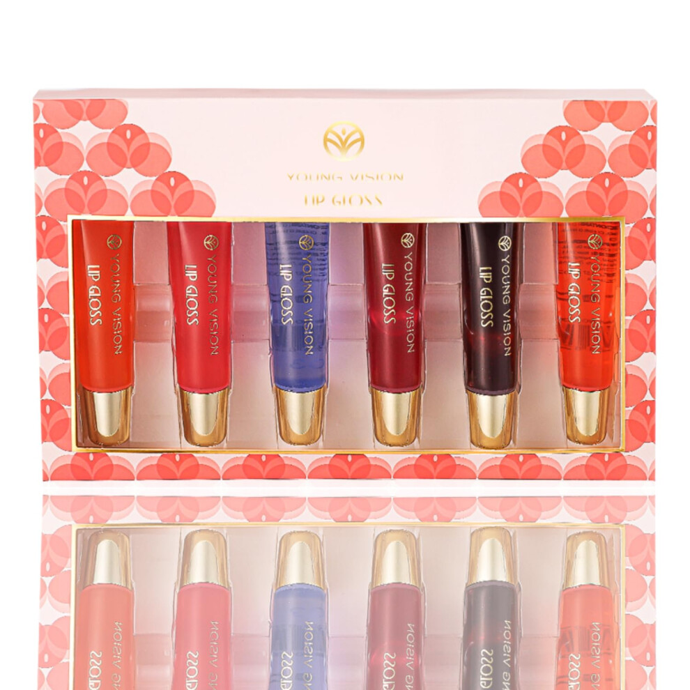 Orange Lip Oil Set With 6 Fruity Flavors, Hydrating And Plumping Color Changing Lip Gloss For Christmas Gift