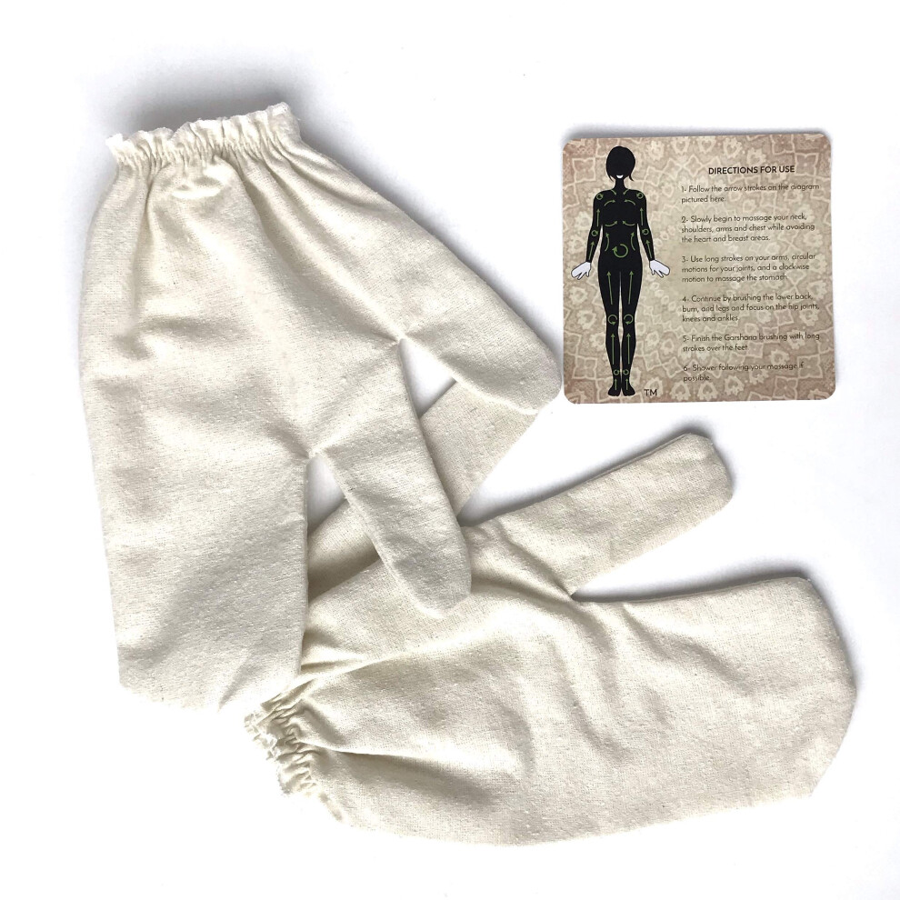 Dry Exfoliation Gloves Raw Silk Garshana for Body and Face Gentle Skin Renewal and Massage