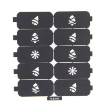 PVC Nail Art Stencil Sheet NS06 Reusable Hollow Nail Stamping Template for Quick Easy SalonStyle Design