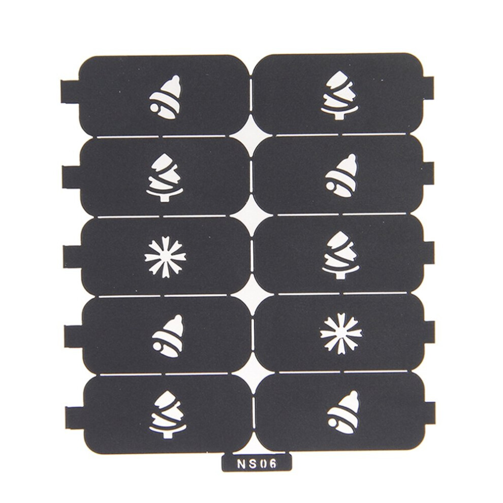 PVC Nail Art Stencil Sheet NS06 Reusable Hollow Nail Stamping Template for Quick Easy SalonStyle Design