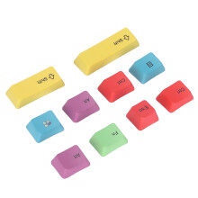 10Pcs PBT Keycaps for Windows Mechanical Keyboard OEM Height Colorful Design
