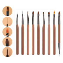 9pcs Nail Art Brush Set for Gel Polish, Precision Detailing and Easy Clean Manicure Tools