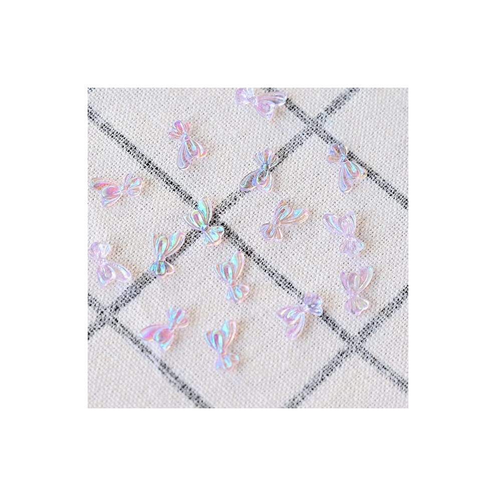 50pcs Aurora Daisy Bowknot 3D Nail Art Decorations Acrylic Flowers Resin Japanese DIY Accessories