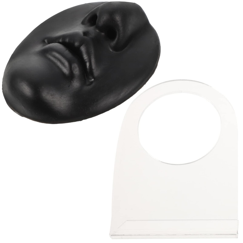 Black Piercing Practice Silicone Model With Realistic Nose And Mouth Lifesize Training Tool For Jewelry Display