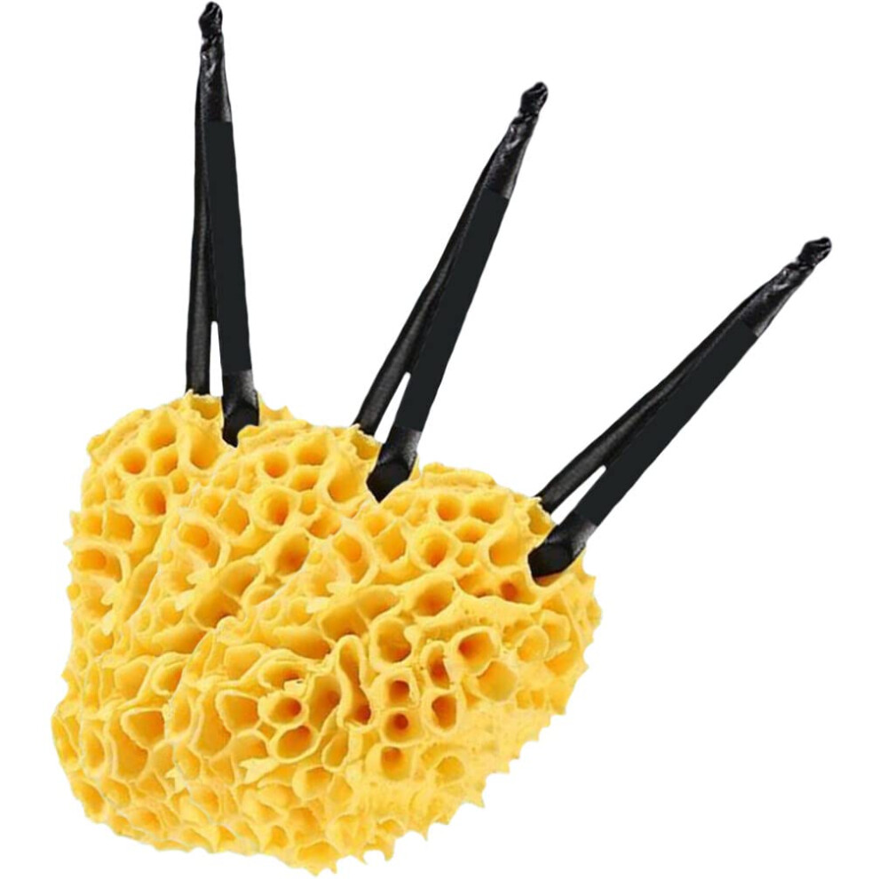 Yellow Honeycomb Bath Sponge Set With Gentle Exfoliating Texture And Quickdrying Body Scrubber