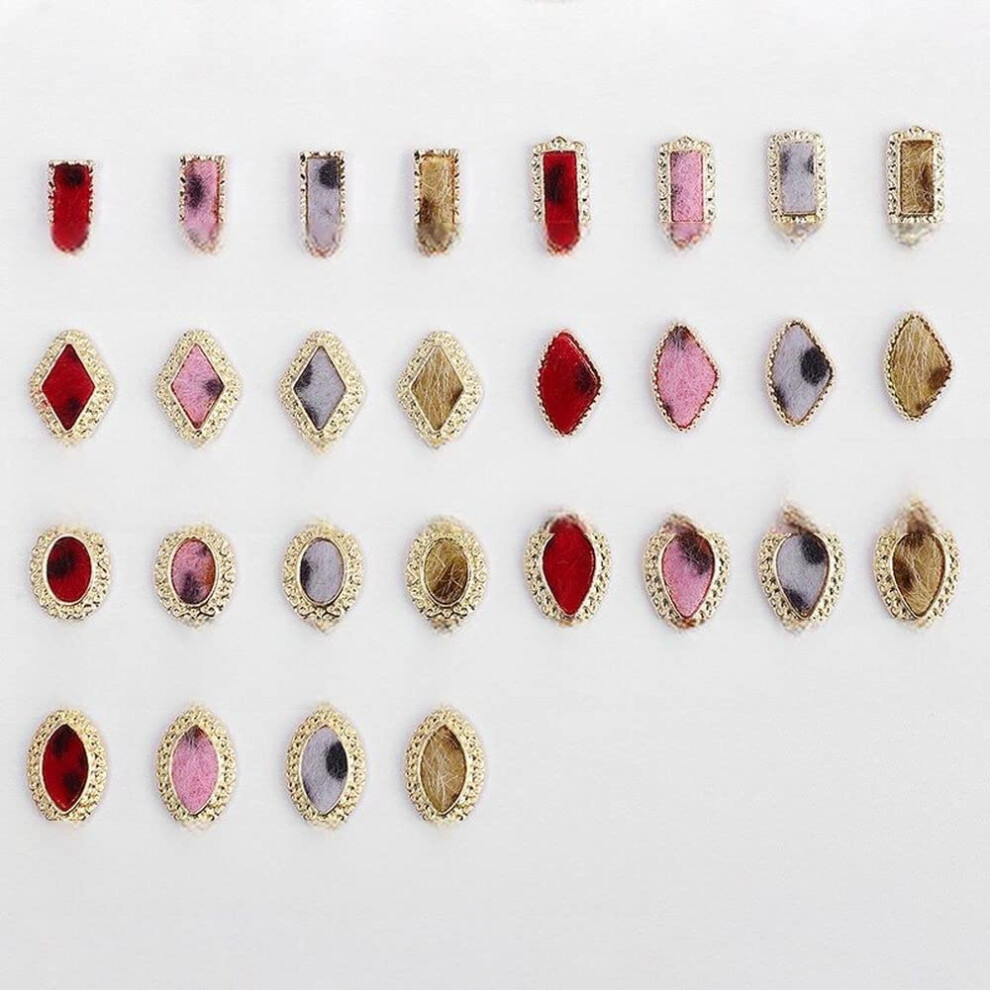 Luxury Rhinestone Press On Nails with Korean Leopard Nail Art Charms for Acrylic Decoration