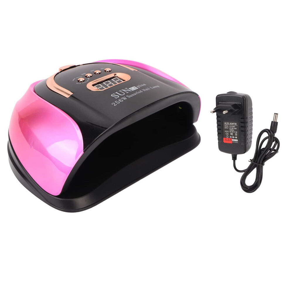 Purple/Red 256W Uv Gel Nail Lamp With Timer, Led Nail Dryer For Fast Curing Gel Polish,