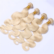 Brazilian Virgin Human Hair Bundles 613 Blonde Body Wave Weft 24 Inch Natural Double Weft Extensions