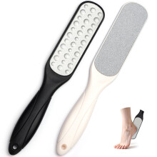 2Pack DualSided Foot Callus Remover and Heel Scraper with Long Handle for Wet or Dry Use