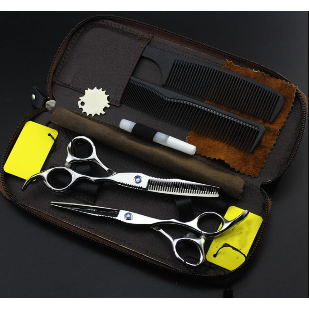 Professional Hair Cutting Scissors Set 6.0' Japanese Steel Barber Kit with Thinning Shears