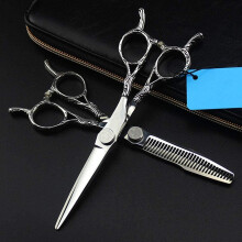 Professional Hair Cutting Scissors Japanese Stainless Steel Ergonomic Curved Handle Salon and Home