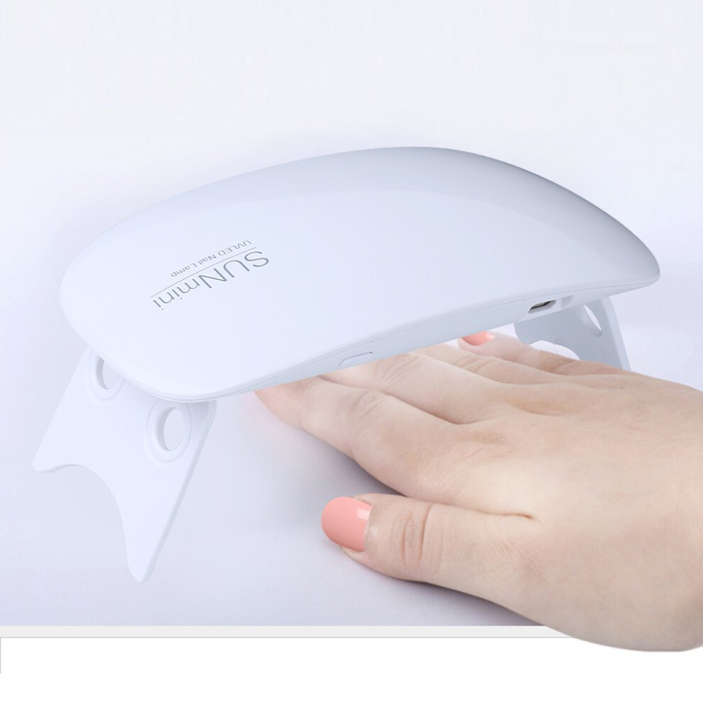 UV LED Nail Lamp 6W Mini Gel Nail Polish Dryer with Dual Wavelength Curing and Two Timer Modes