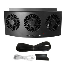 Car Exhaust Fan Solar Powered with 3 Vents, Dual Power Mode, USB Recharge, Speed Ventilation