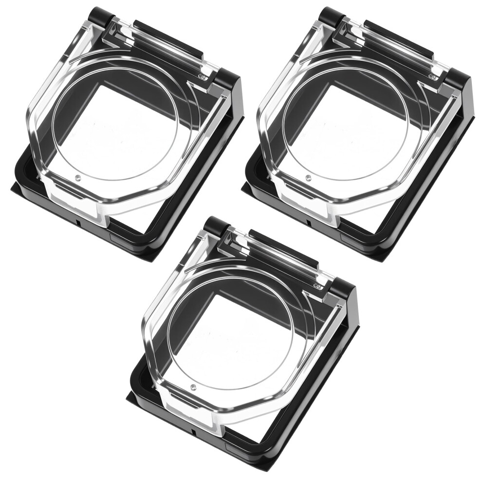 Push Button Switch Cover Waterproof Dustproof Transparent Safety Cap Emergency Stop Protector 3Pcs 9092120543384