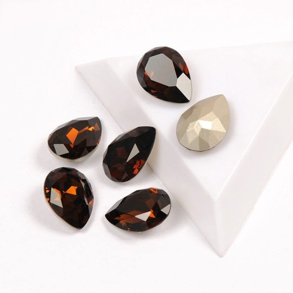 Press On Nails with Smoked Topaz 3D Nail Art Rhinestones for DIY SalonQuality Wedding Designs