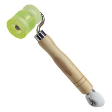 Dual Head Seam Roller with Wooden Handle for Vinyl Wrap, Wallpaper, Car Audio, Roof and Mat