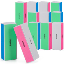 12pcs 4 Way Nail Buffer Block, Professional 4 Step Buffers for Natural and Acrylic Nails, MultiGrit