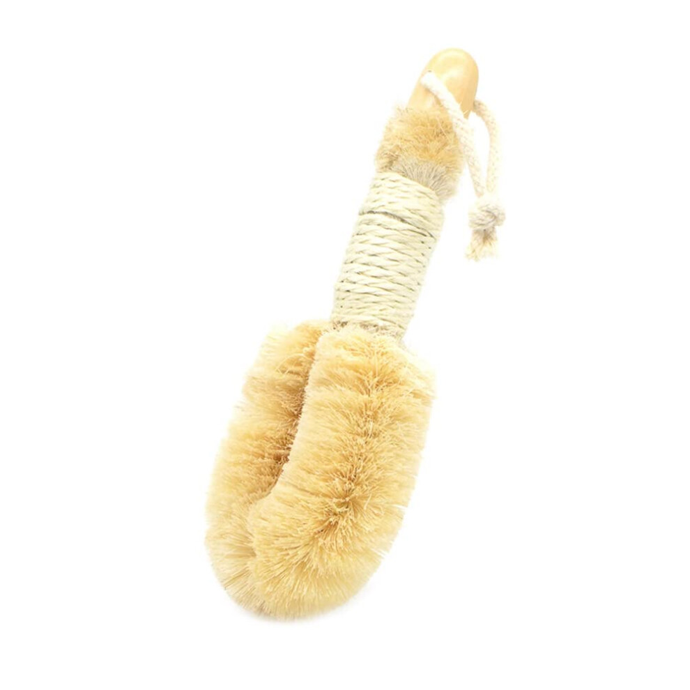 Body Scrub Brush Natural Sisal Wooden Bath Brush for Deep Exfoliation and Circulation Boost