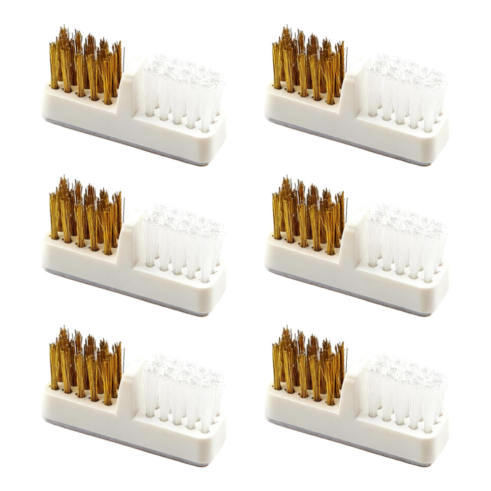 Nail Drill Bit Cleaning Brush Set 6PCS Dual Wire Brass and Nylon Cleaner for Professional Nail Salon
