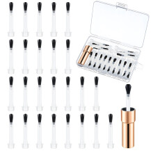 50 Pcs Nail Polish Brush Set with Handle, Disposable Replacement Heads for Gel and Dip Powder