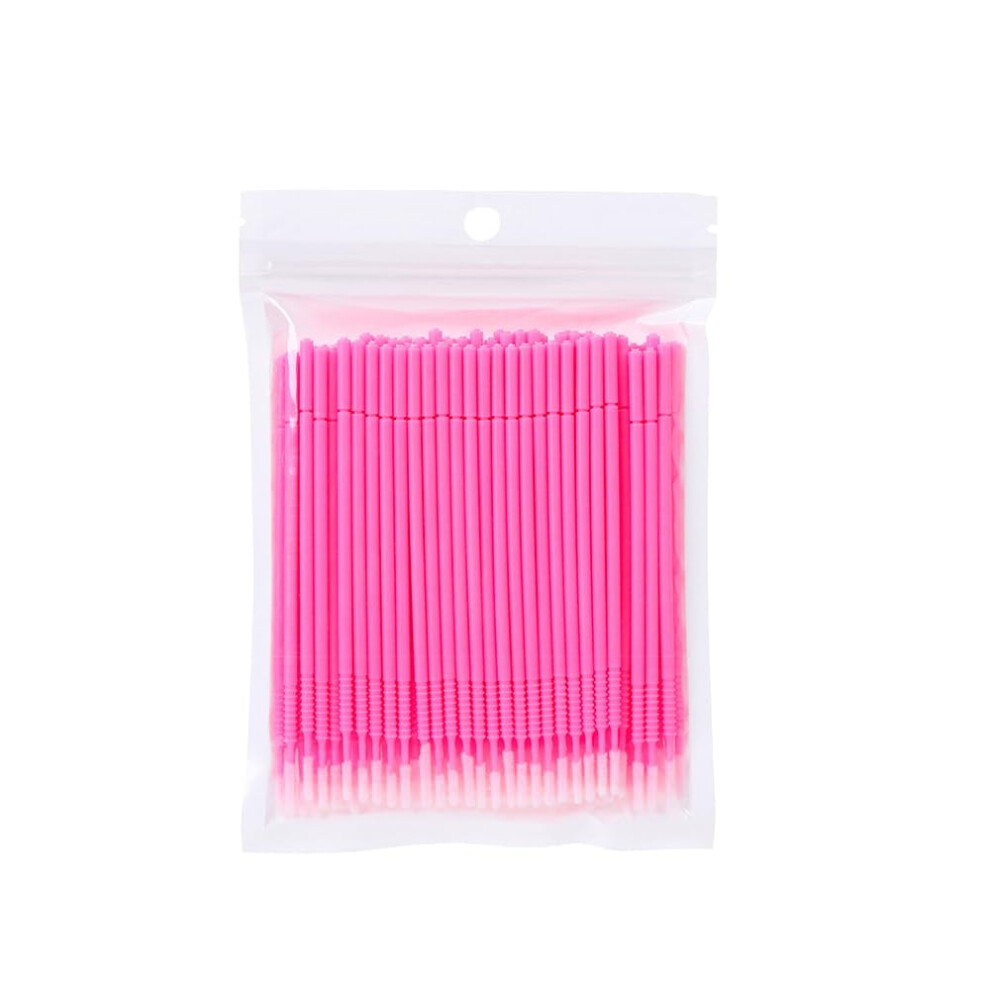 Pink 200 Pcs Micro Brushes For Eyelash Extensions With Precision Microfiber Tip And Flexible Stem
