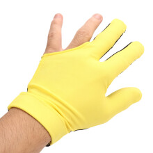 Guanto da biliardo a 3 dita, traspirante e ad asciugatura rapida, guanti per stecche da biliardo, taglia unica, giallo