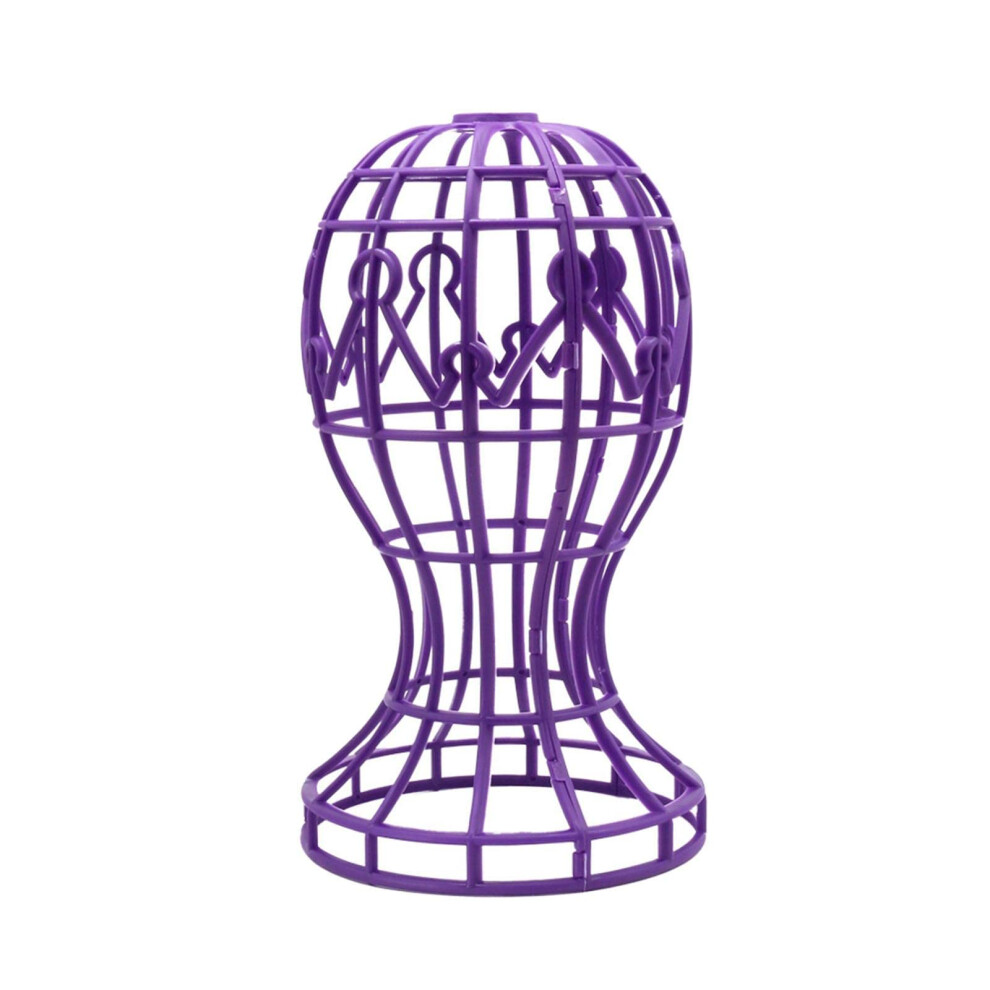 Unisex Purple Foldable Wig Stand And Holder For Drying, Styling, Travel And Hat Display,