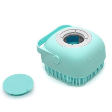 Silicone Baby Bath Brush with Builtin Gel Dispenser and Soft Bristles for Gentle Massage