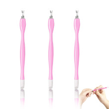 Professional Double Ended Stainless Steel Cuticle Pusher and Trimmer Set for Manicure Pink