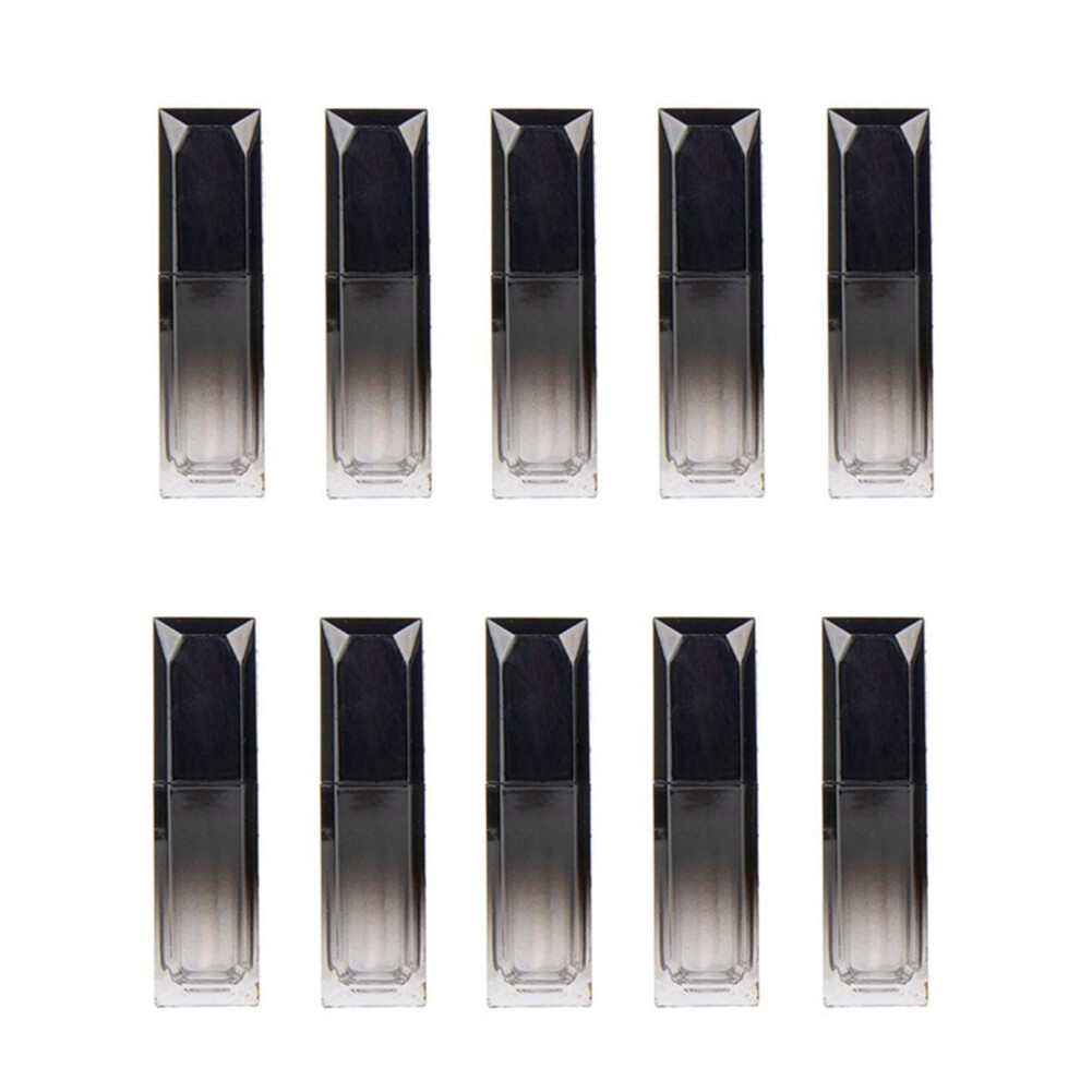 Black 10Pcs 5Ml Empty Lip Gloss Tubes With Wand, Gradient Leakresistant Containers For Diy