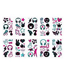 10 Sheets Waterproof Glow In The Dark Temporary Tattoos Stickers for Concerts Festivals Face Body Art
