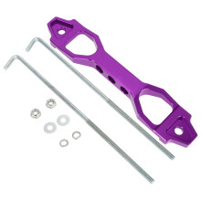 Universal Aluminum Car Battery Tie Down Bracket with JHooks, Purple CorrosionResistant Set