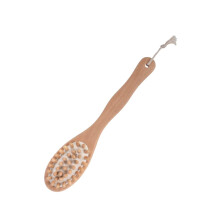 Back Scrubber with Long Wooden Handle, DoubleSided Shower Brush for Deep Cleansing and Massage