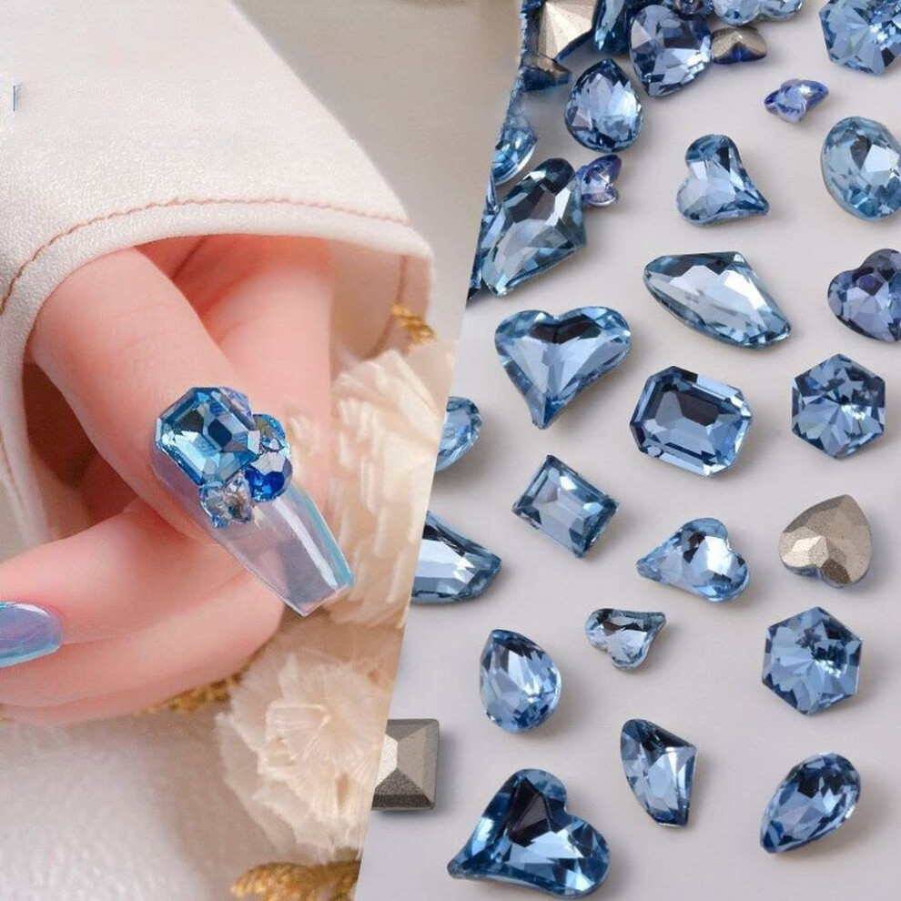 Press On Nails with MultiShape Glass Rhinestones, SalonQuality, Durable Full Coverage Design