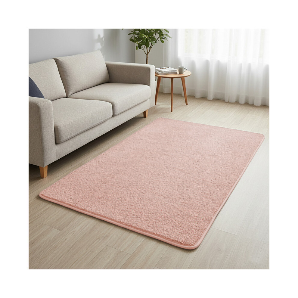 Moonlight Bedding Limited (120X170cm (4Ft X 5.6Ft), Light ) Luxury Super Soft Area Rug – Short Pile Non-Slip Rug For Bedroom & Living Room Pink