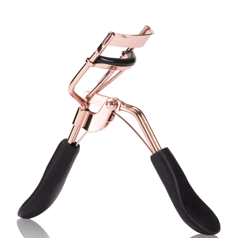 Black Eyelash Curler For All Eye Shapes With Silicone Pads, Dramatic Curl, No Pinching, Stainless Steel