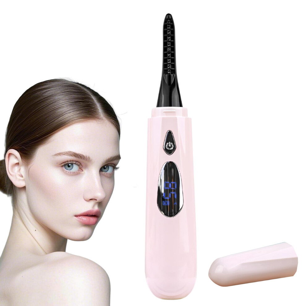 Heated Eyelash Curler with LED Display, 4 Temp Settings, USB Rechargeable Electric Lash Comb for LongLasting Curl