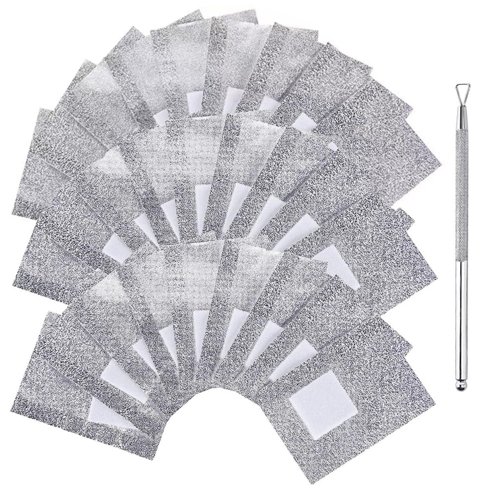 Gel Nail Polish Remover Foil Wraps with Large Cotton Pads and Cuticle Scraper, 200pcs