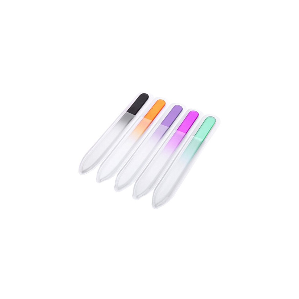 5pcs Durable Crystal Glass Nail File Set for Professional Manicure and Smooth Shaping