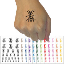 Purple Hornet Wasp Yellow Jacket Waterproof Temporary Tattoo Sheet Bug Body Art Decal Set