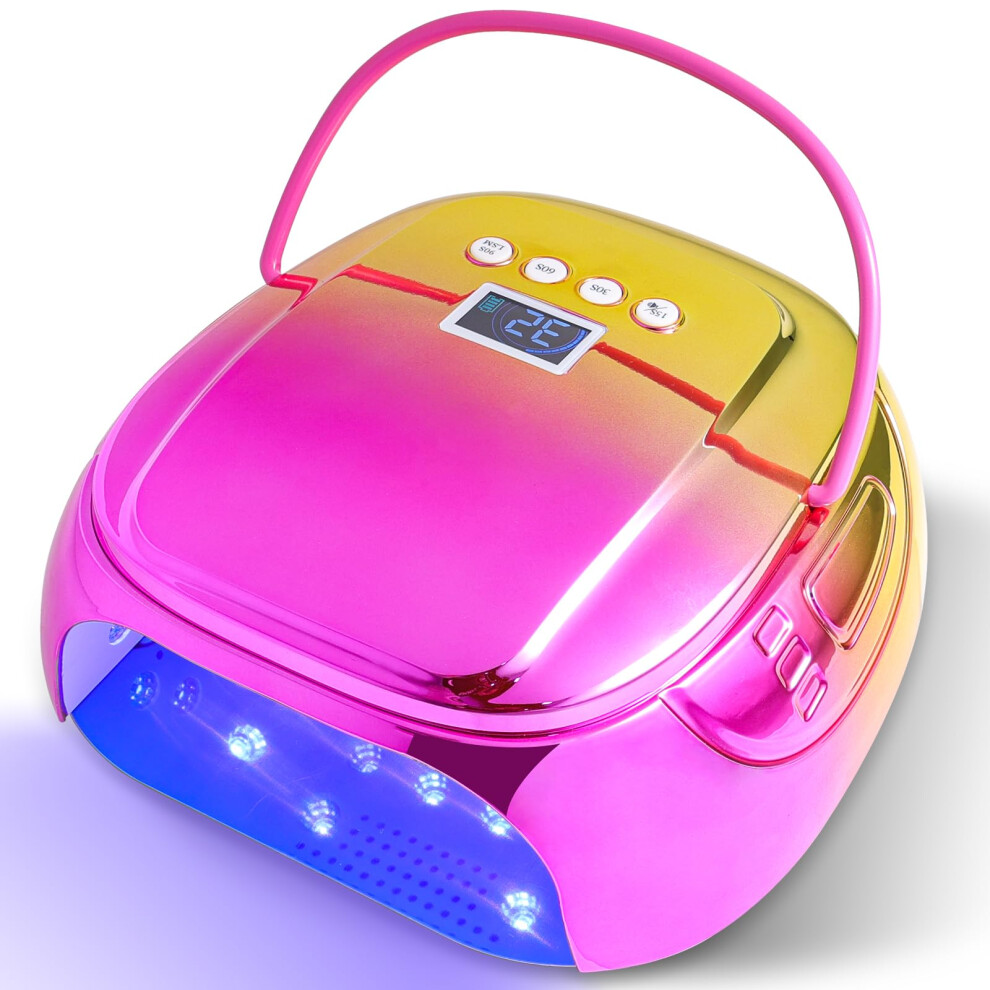 126W UV LED Nail Lamp Cordless Rechargeable Gel Dryer with Fast Curing, Large Space for Salon and Home
