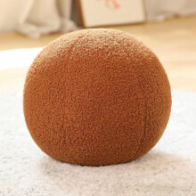 Round Ball Throw Pillow 11.8in Burnt Orange Handmade Plush Decorative Cushion for Sofa and Bed