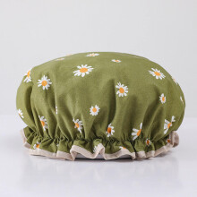 Waterproof Double Layer Shower Cap with Elastic Fit, Disposable Polyester Cotton Cartoon Design
